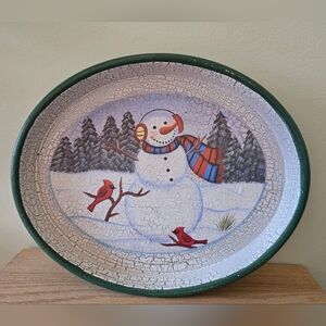 Festive Snowman Decorative Serving Tray, 2004